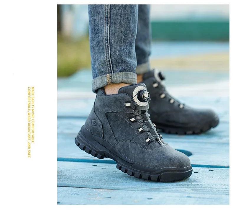 Bota de Couro Inverno Forrada Loose Hooded