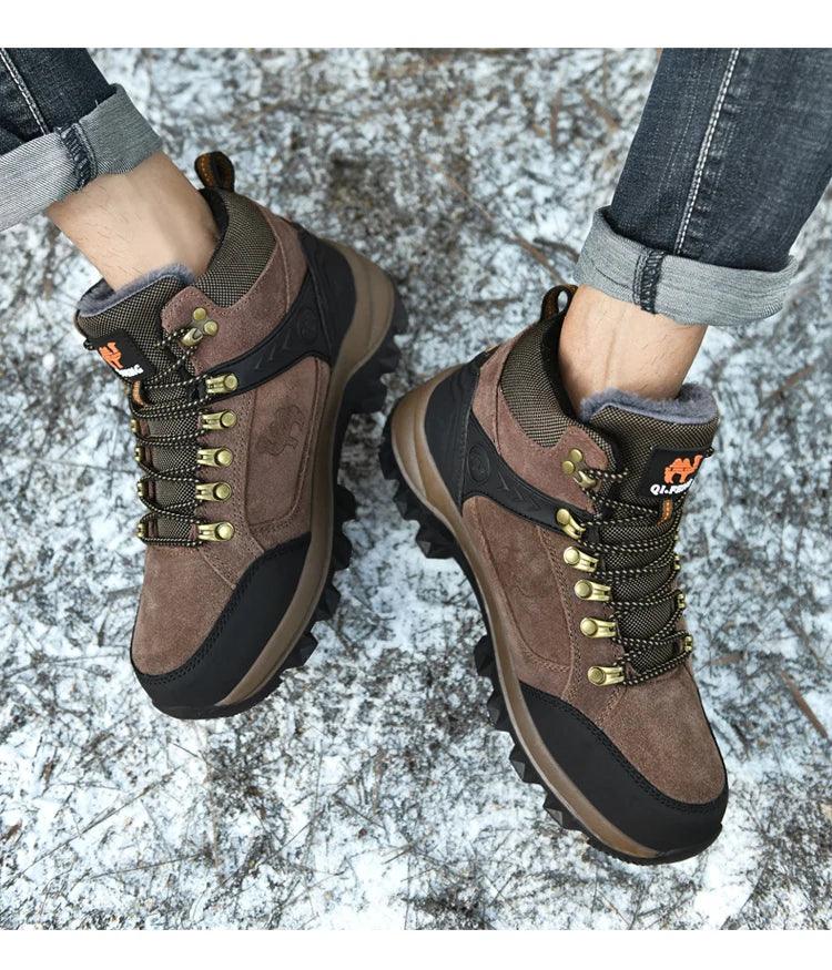 Bota de Couro Caminhada Inverno Camel