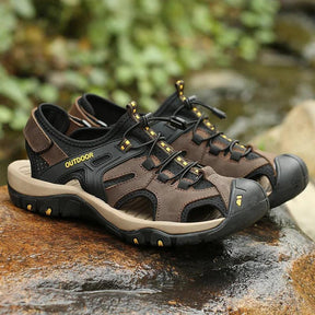 Sandália Masculina Outdoor Couro Legítimo